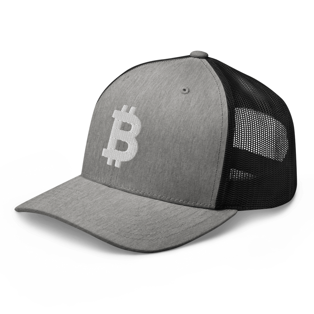 Bitcoin Trucker Cap – 3D Embroidery in White