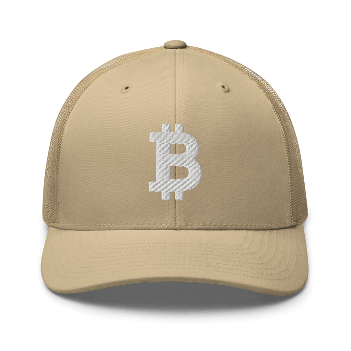 Bitcoin Trucker Cap – 3D Embroidery in White