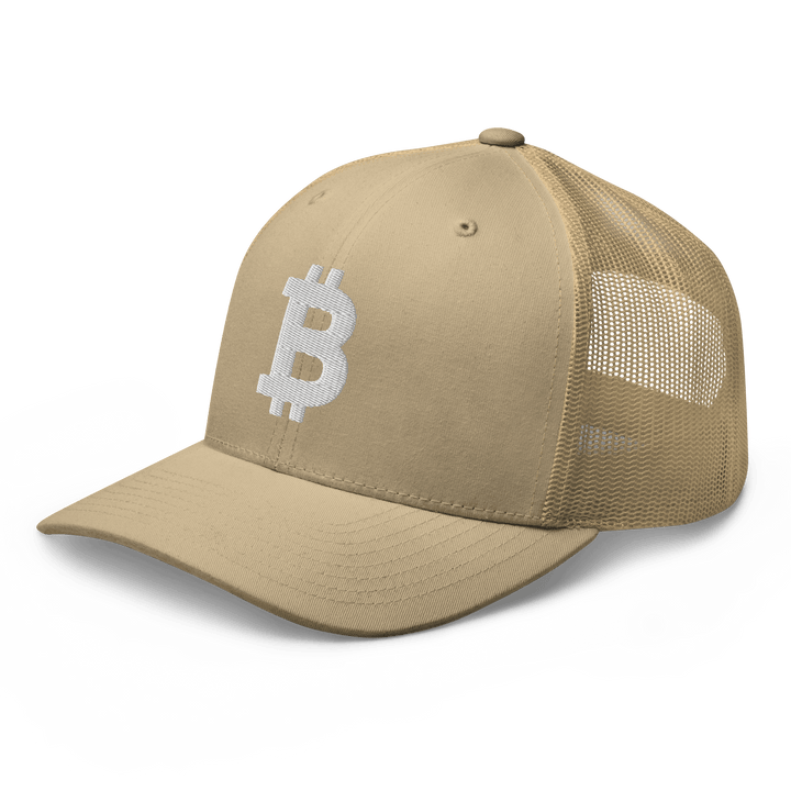 Bitcoin Trucker Cap – 3D Embroidery in White