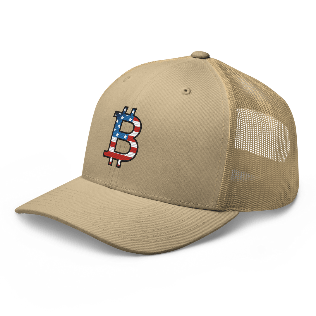 Bitcoin Cap Trucker-Cap USA Edition Flachstick