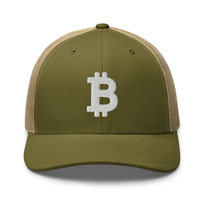 Bitcoin Trucker Cap – 3D Embroidery in White