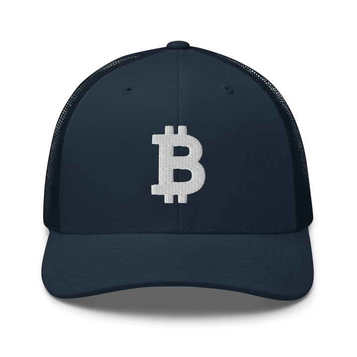 Bitcoin Trucker Cap – 3D Embroidery in White