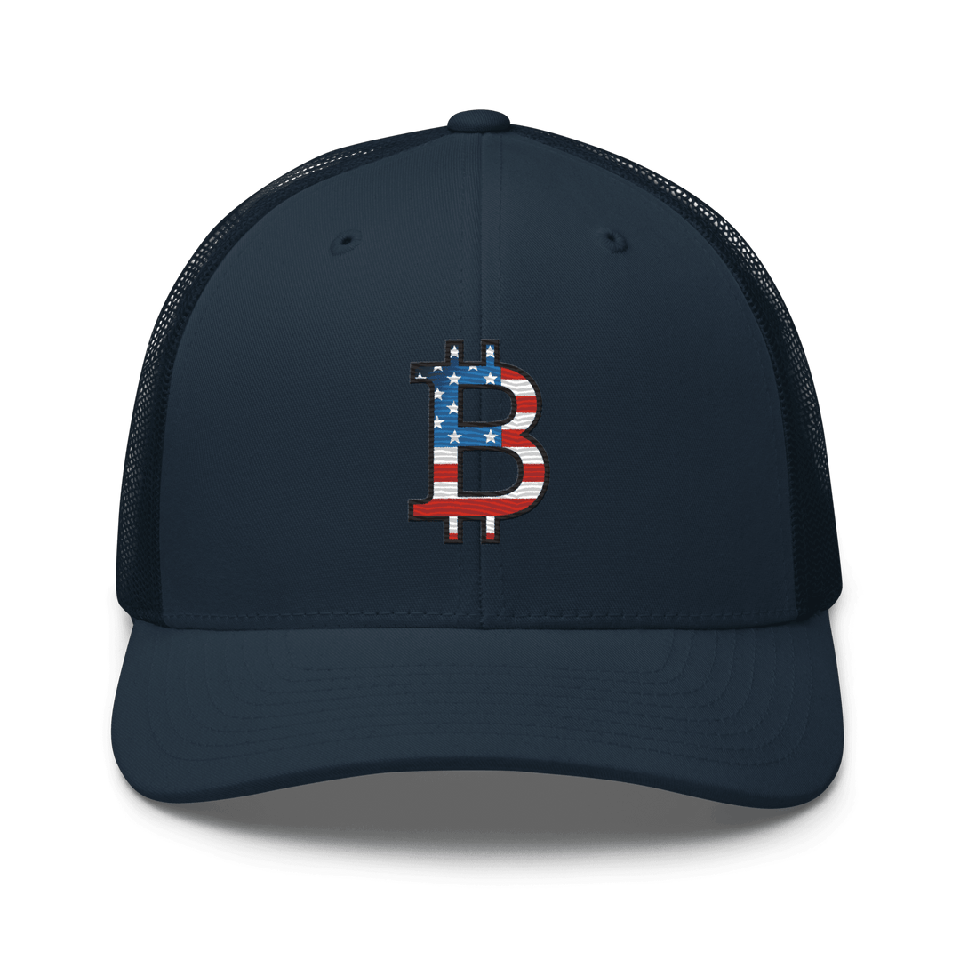 Bitcoin Trucker Cap USA Edition – Flat Embroidery