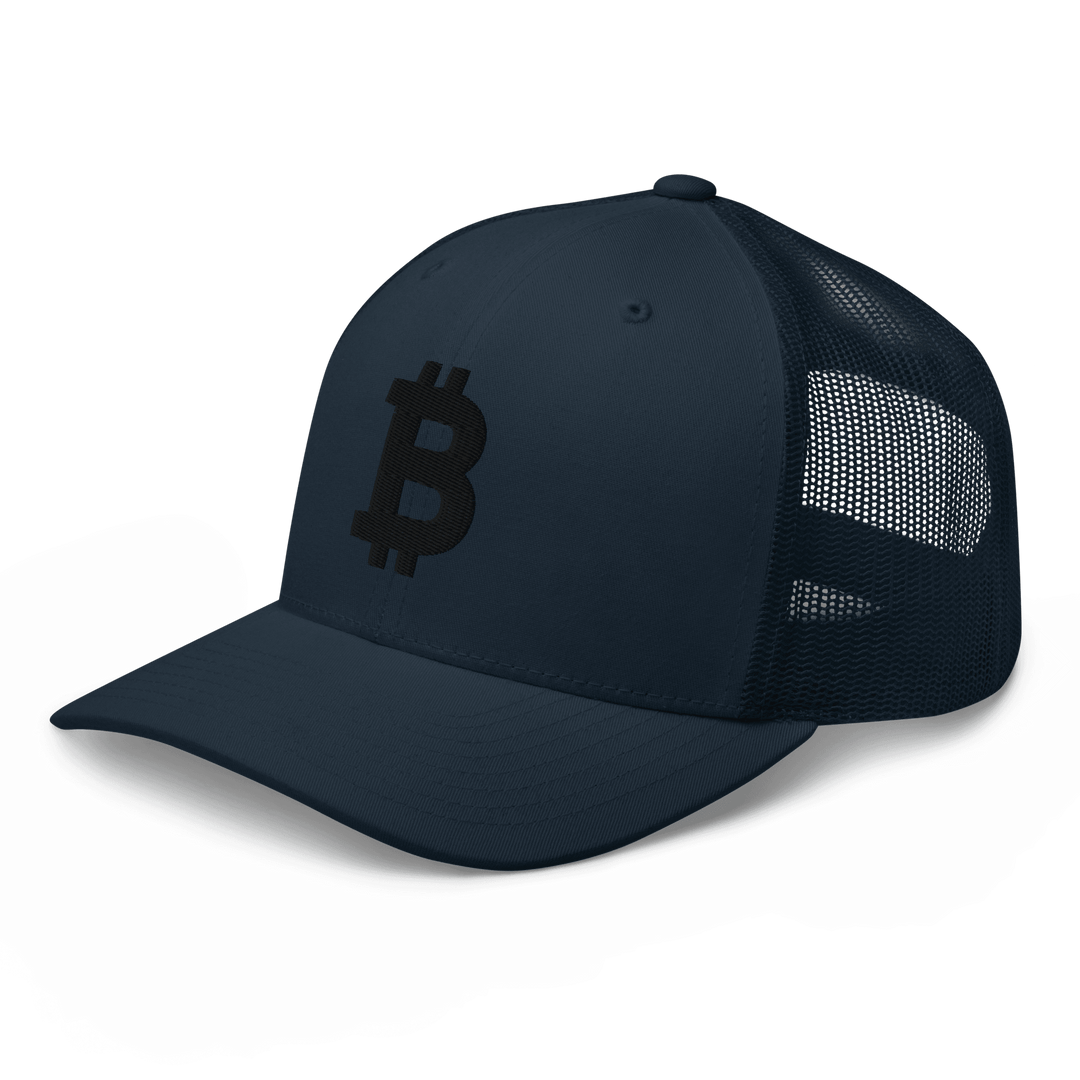 Bitcoin Cap Trucker Cap – 3D Stick in Schwarz – Crypto Cap | HODL.ag