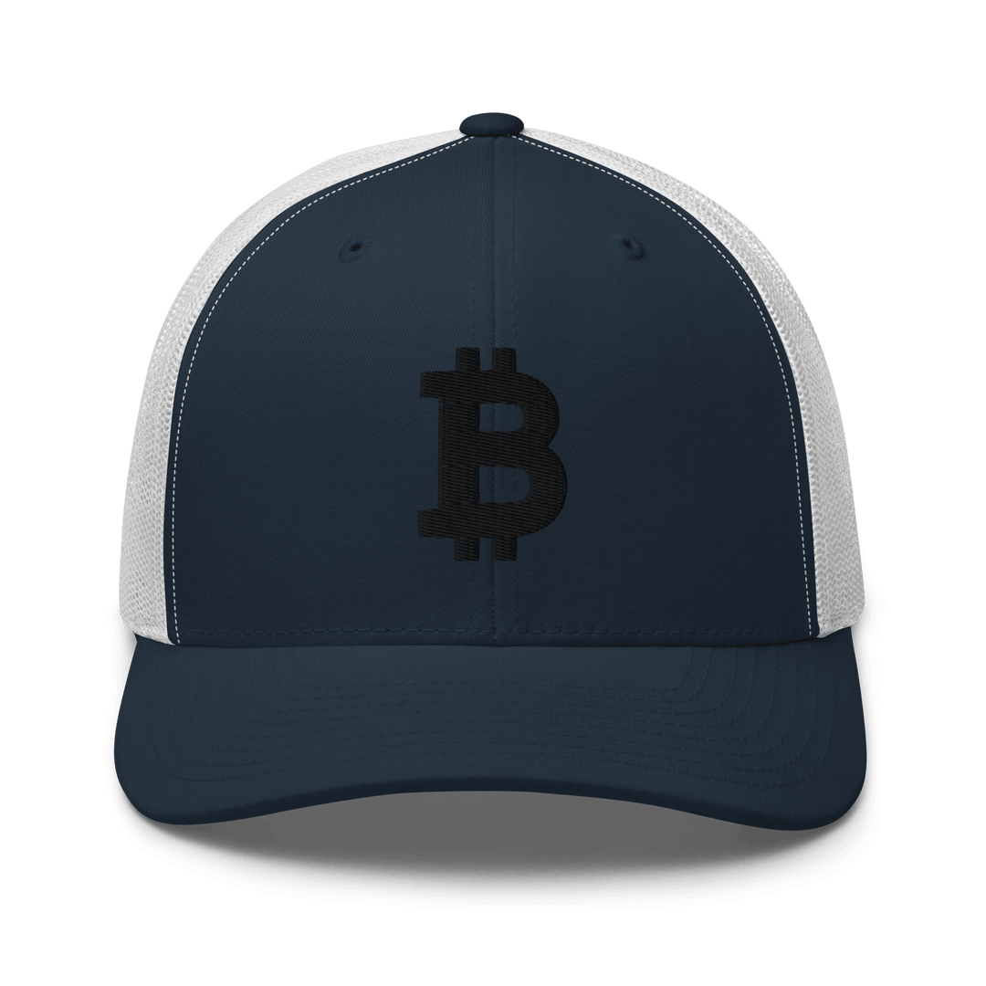 Bitcoin Cap Trucker Cap – 3D Stick in Schwarz – Crypto Cap | HODL.ag