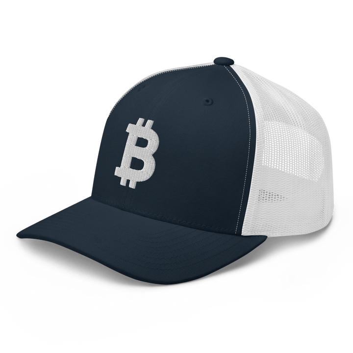 Bitcoin Trucker Cap – 3D Embroidery in White