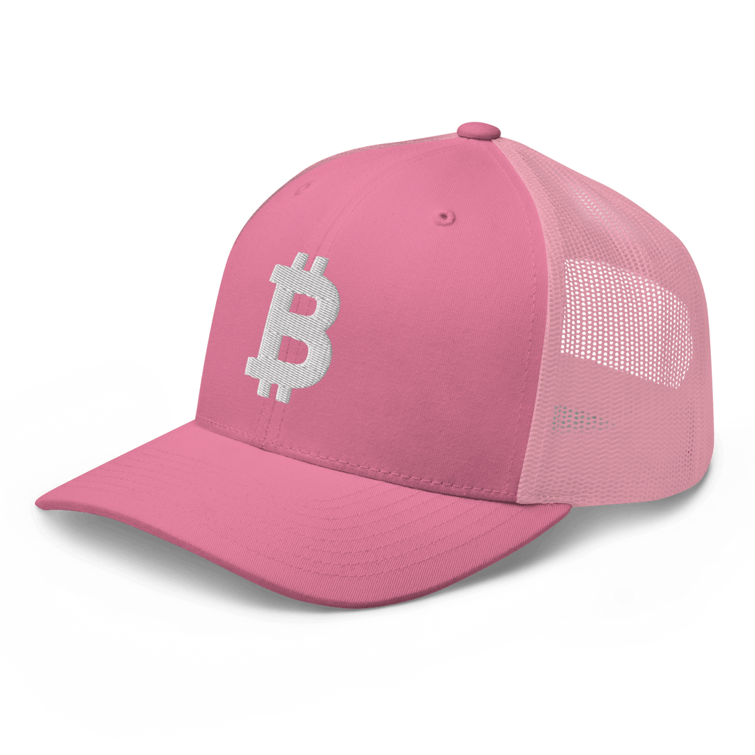 Bitcoin Trucker Cap – 3D Embroidery in White