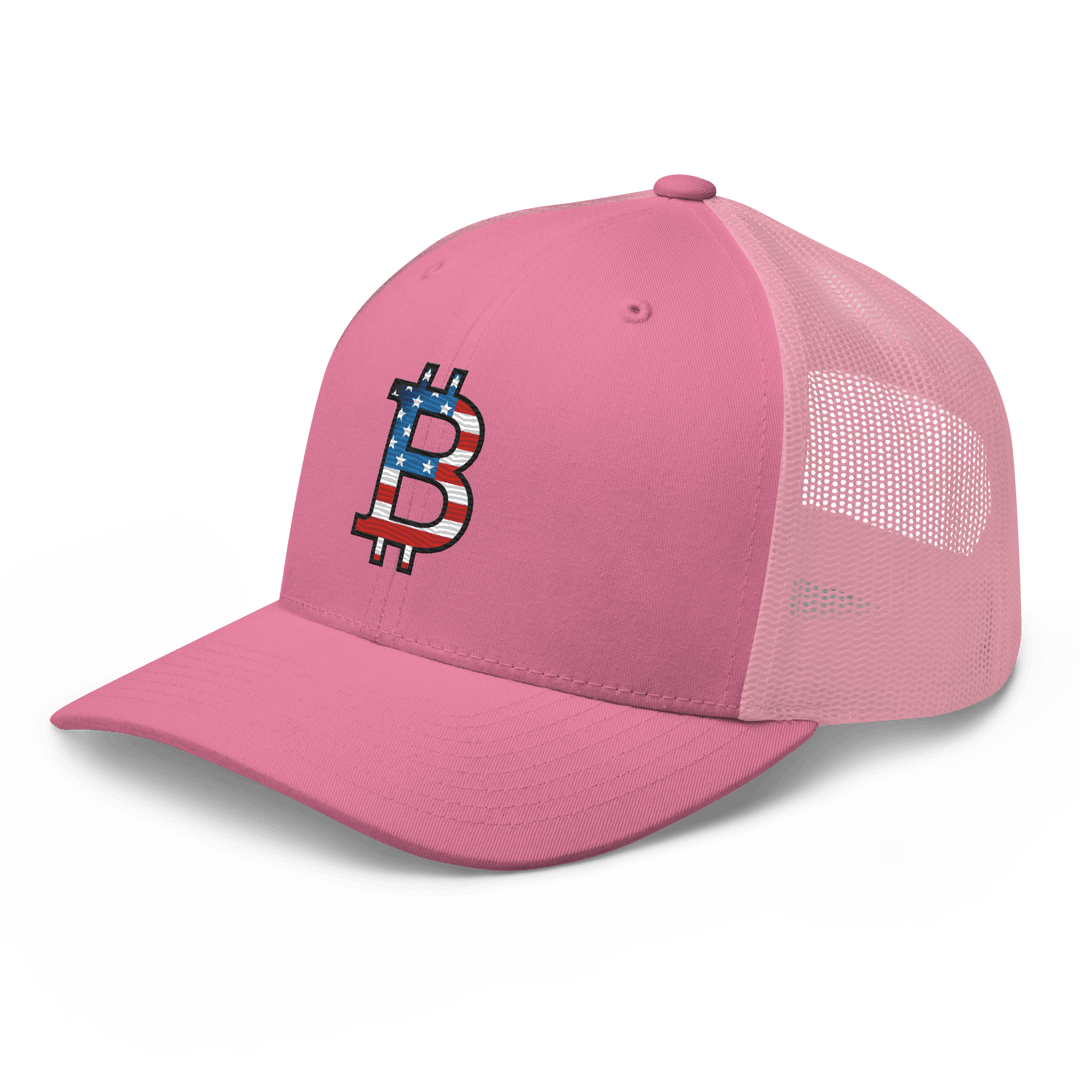 Bitcoin Trucker Cap USA Edition – Flat Embroidery