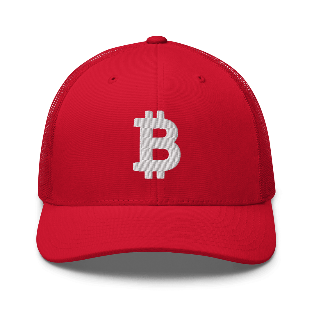 Bitcoin Trucker Cap – 3D Embroidery in White