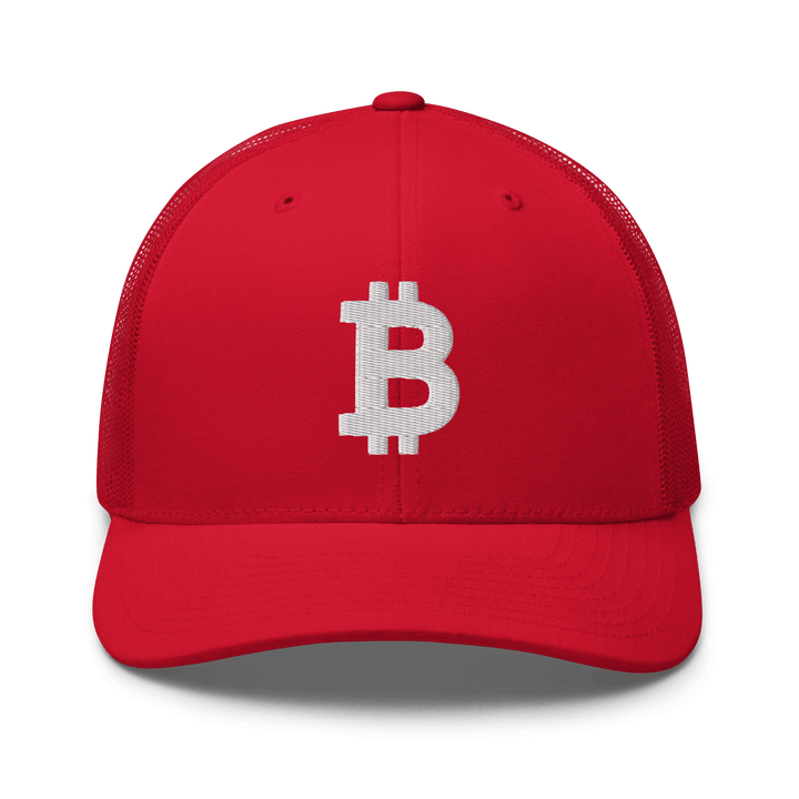 Bitcoin Trucker Cap – 3D Embroidery in White