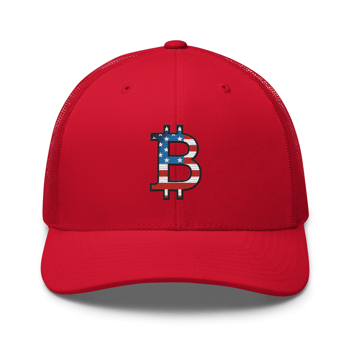 Bitcoin Trucker Cap USA Edition – Flat Embroidery