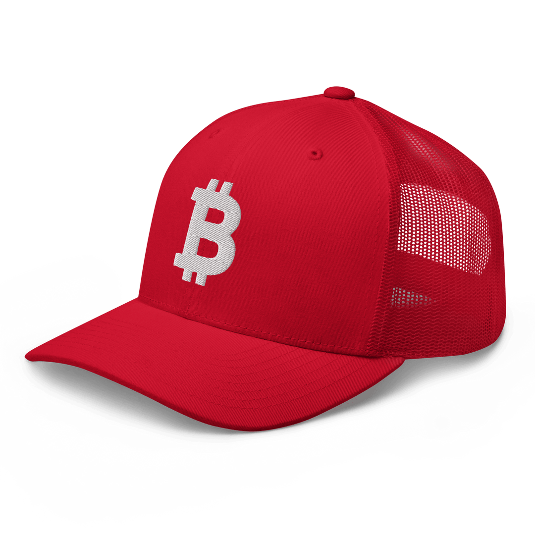 Bitcoin Trucker Cap – 3D Embroidery in White