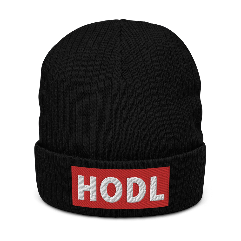 HODL Gerippte Strickmütze Red Box – Crypto Beanie | HODL.ag