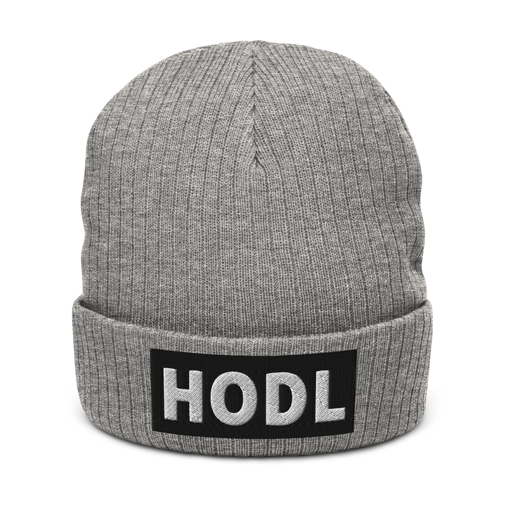 HODL Ribbed Knit Hat Black Box
