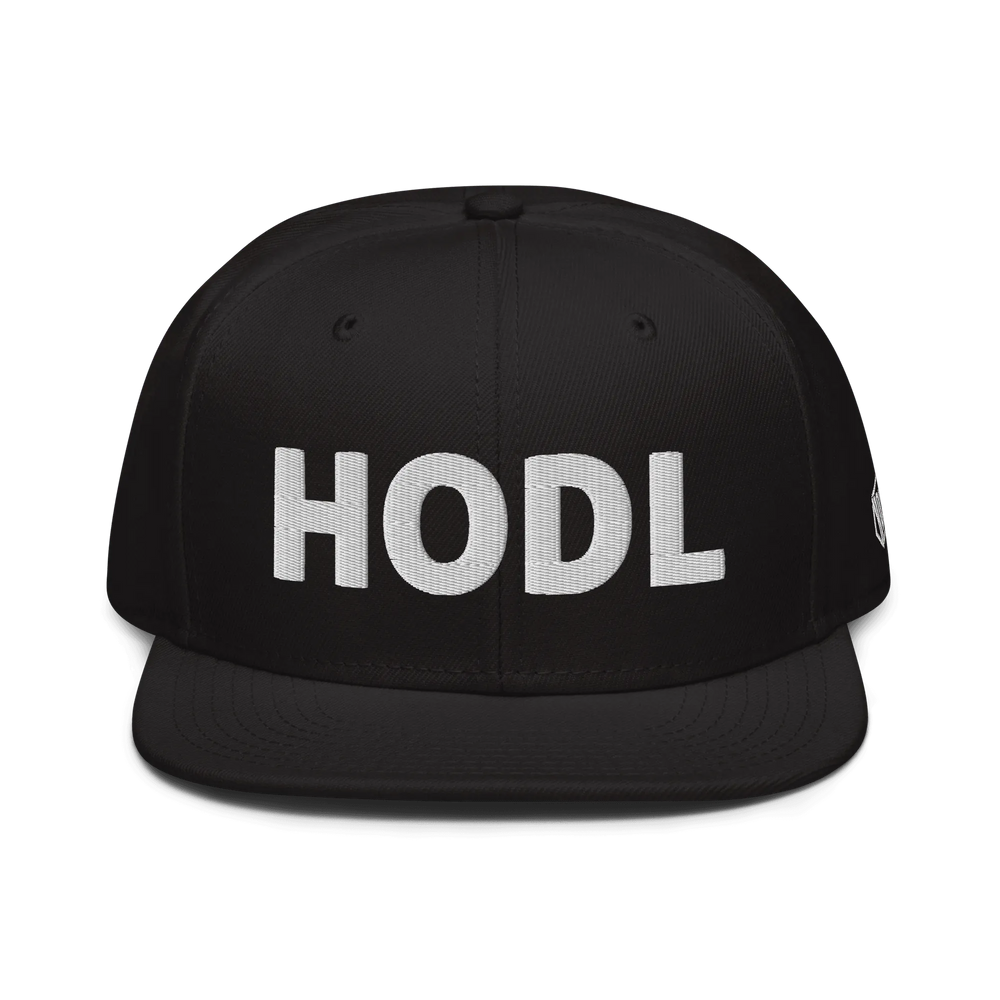 HODL Snapback-Cap 3D White seitl Logo – Crypto Cap | HODL.ag