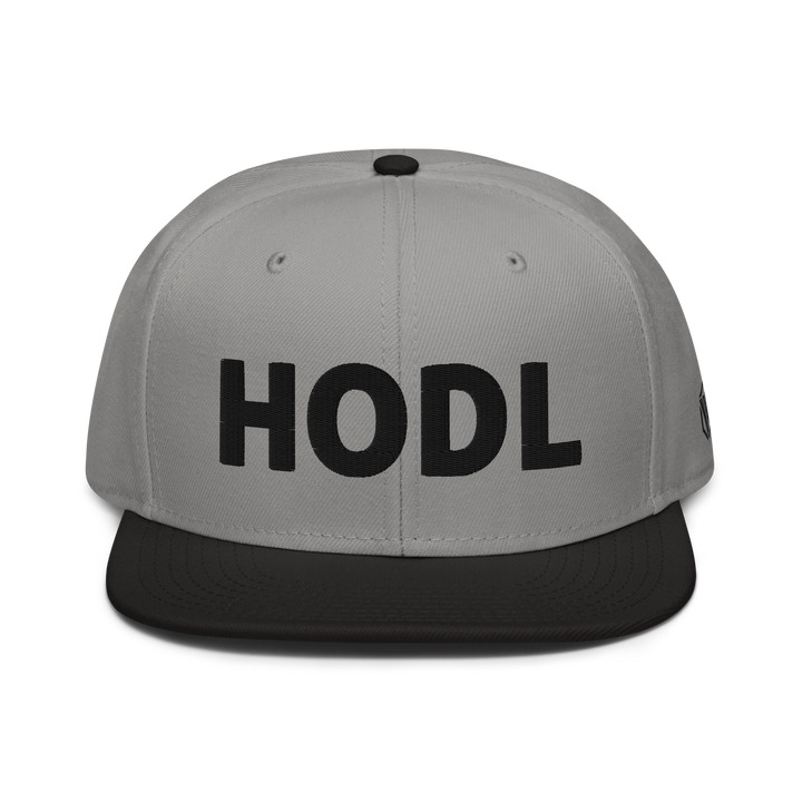 HODL Snapback-Cap 3D Black seitl Logo