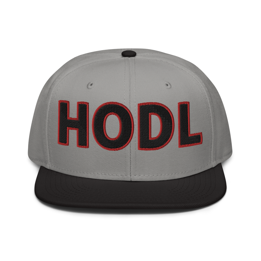 HODL Snapback-Cap 3D Black Red hinten Logo