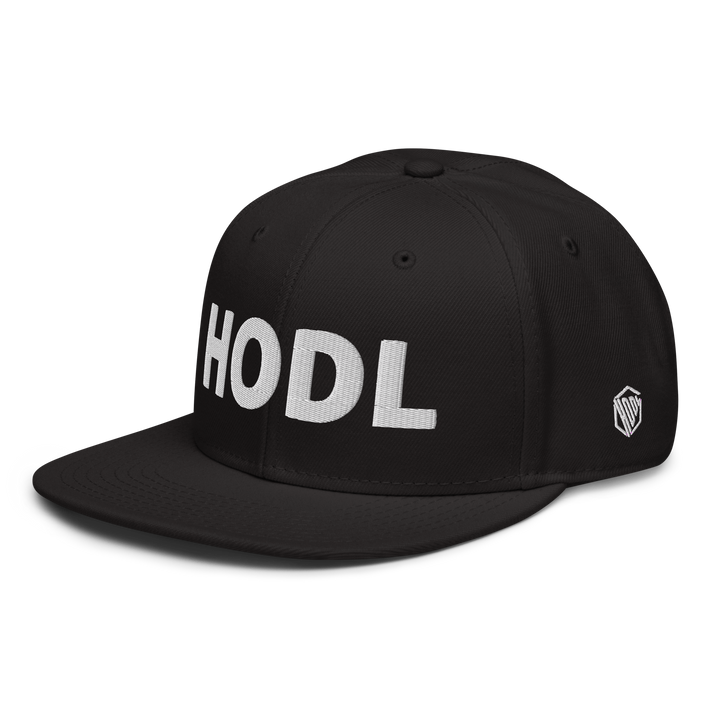 HODL Snapback-Cap 3D White seitl Logo