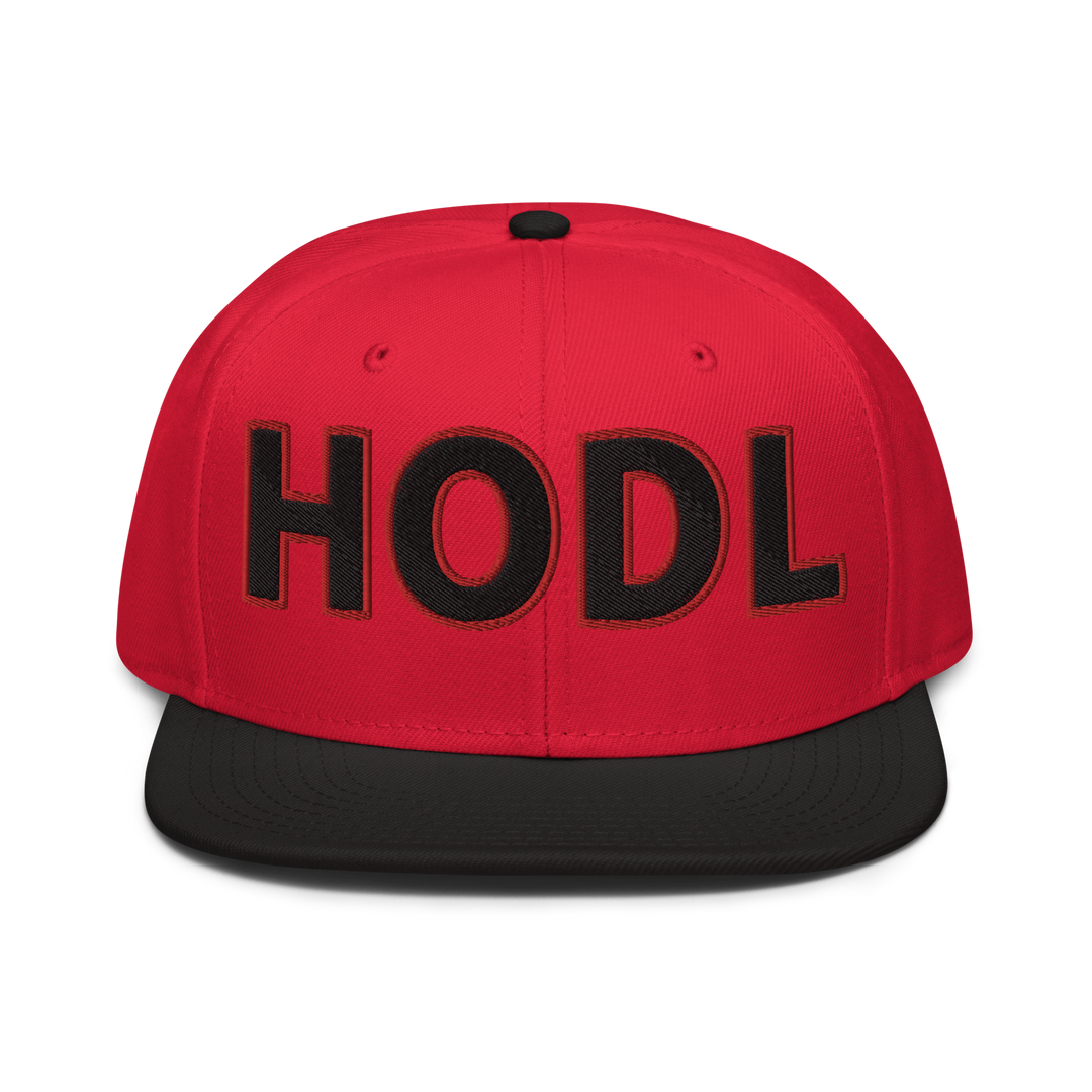 HODL Snapback-Cap 3D Black Red hinten Logo