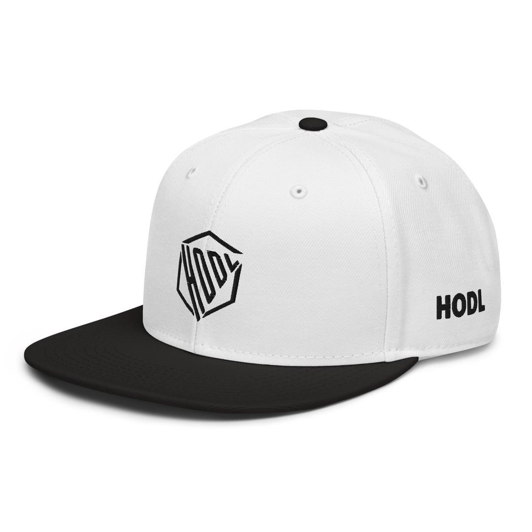 HODL snapback cap logo black side HODL
