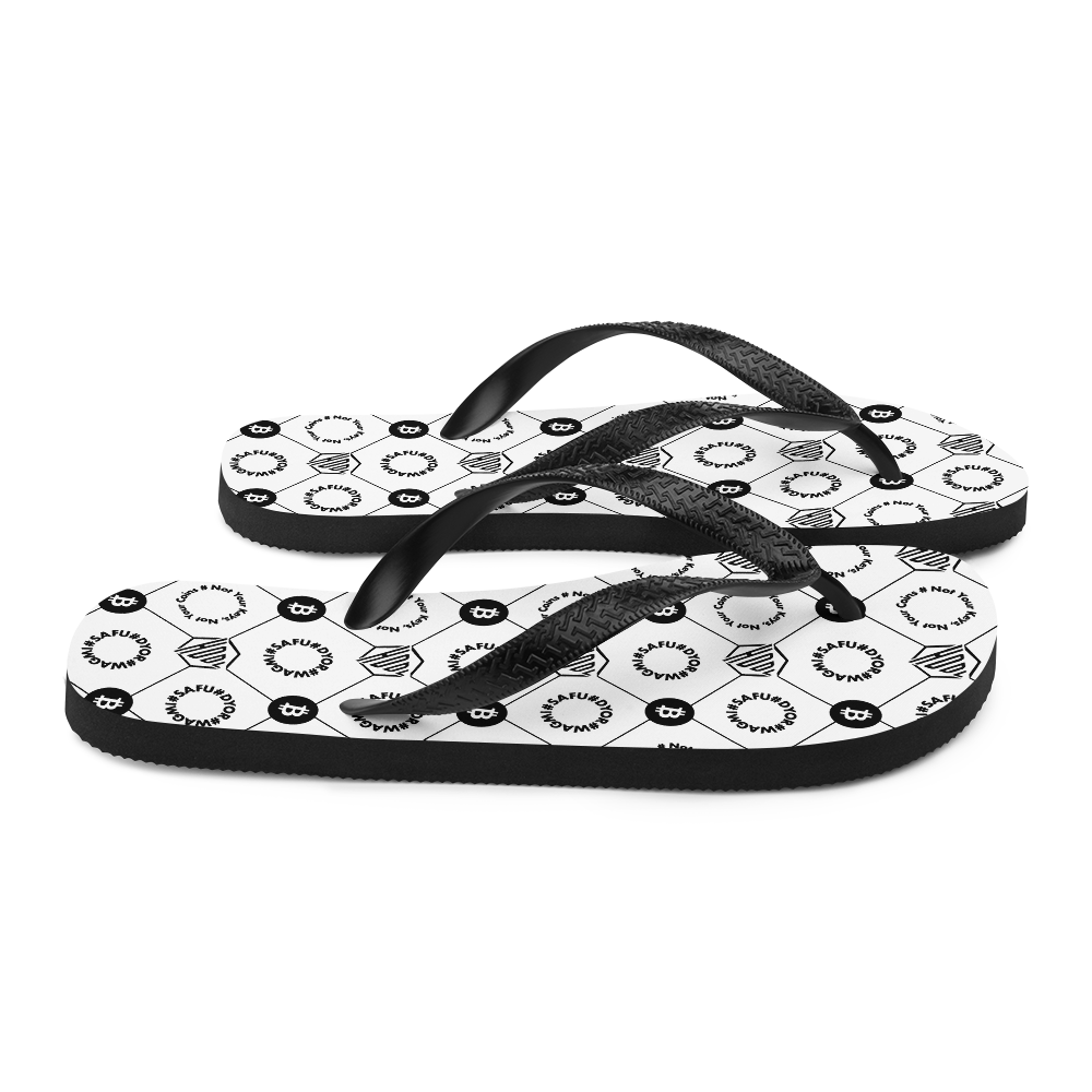 HODL Unisex Flip-Flops "First Edition White" - HODL.ag