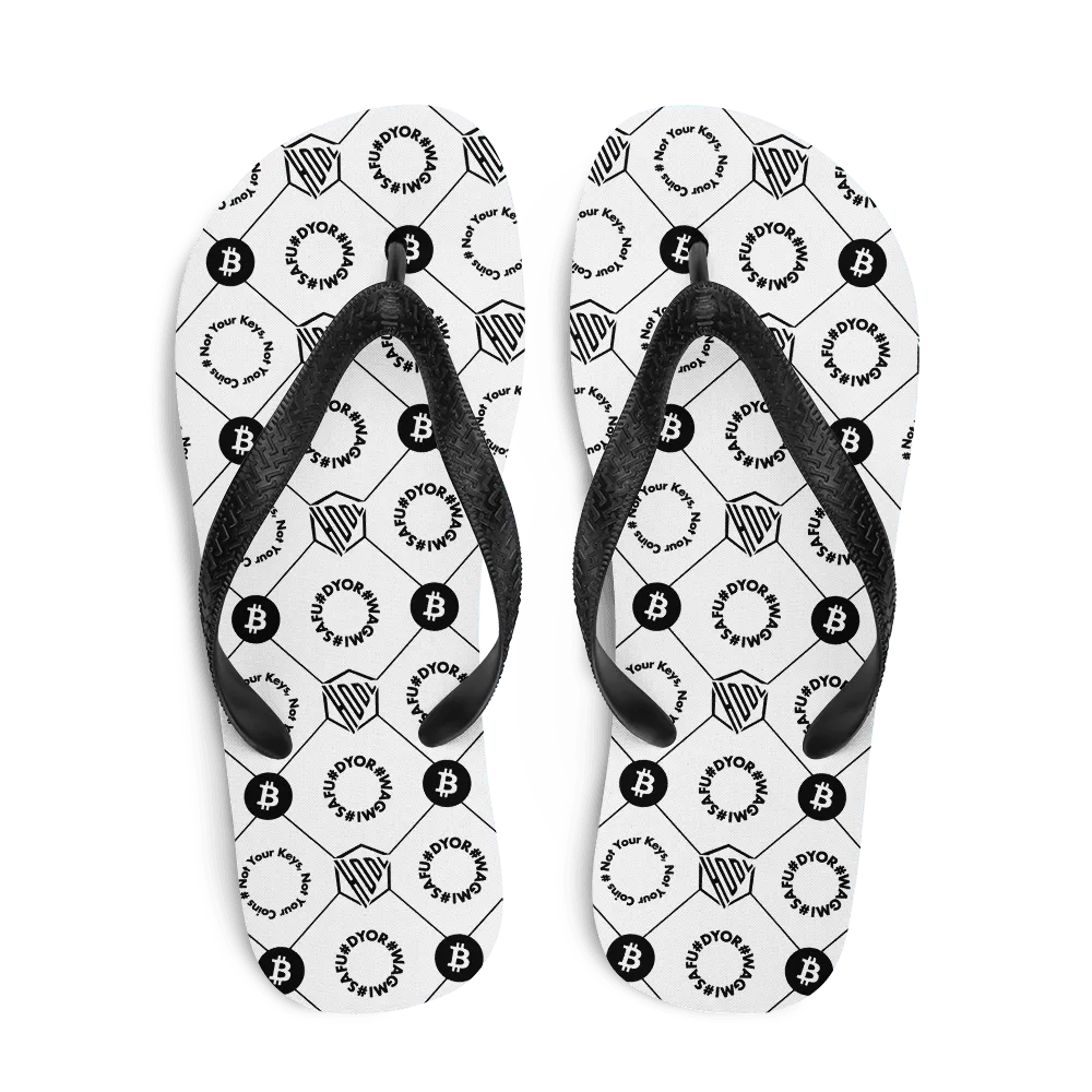 HODL Unisex Flip-Flops "First Edition White" – Crypto Flip Flops | HODL.ag