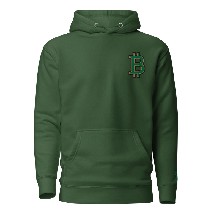 Bitcoin Hoodie HODL³ Green Big B – Bitcoin Hoodie | HODL.ag