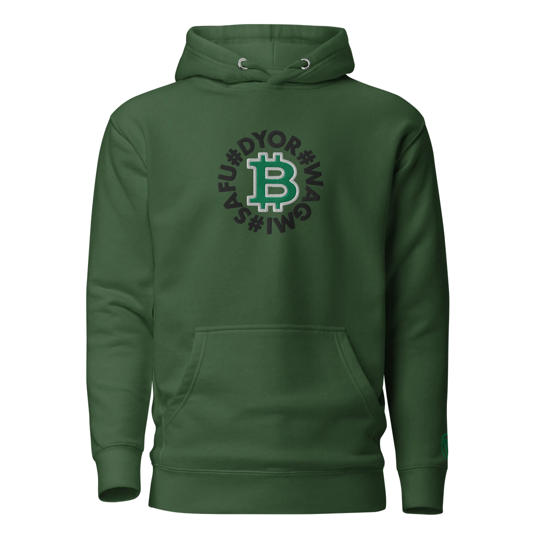 Bitcoin Hoodie HODL Circles SAFU Green – Bitcoin Hoodie | HODL.ag