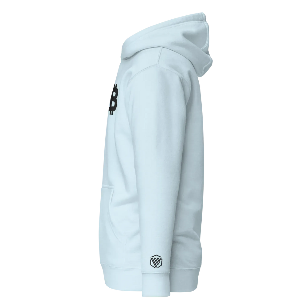 Bitcoin Hoodie Big B – Unisex Crypto Hoodie with Large Black Embroidered Bitcoin Logo | HODL with Style - HODL.ag