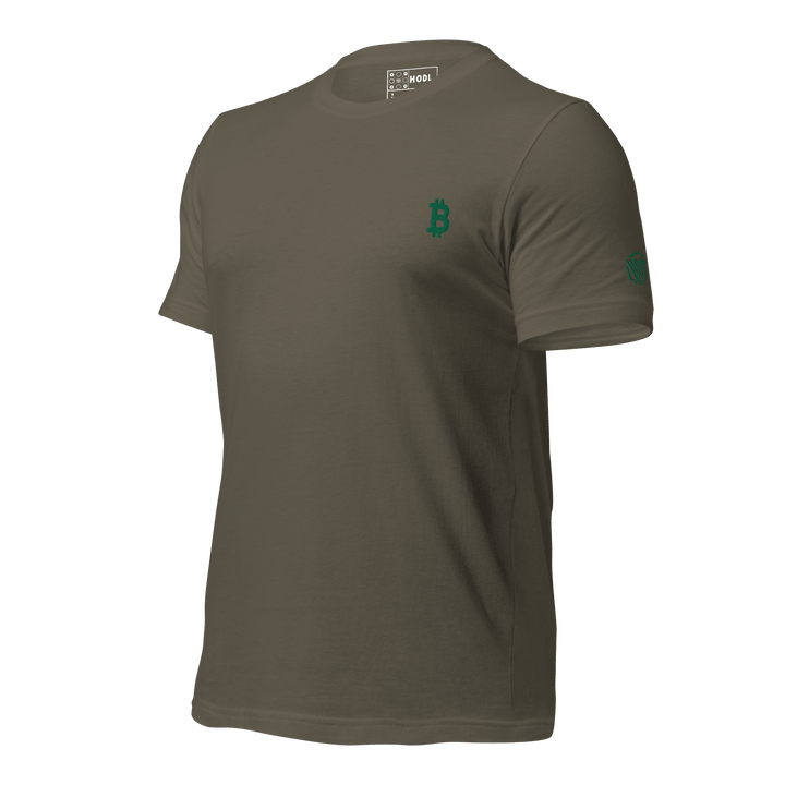 Bitcoin T-Shirt Green Embroidery unisex