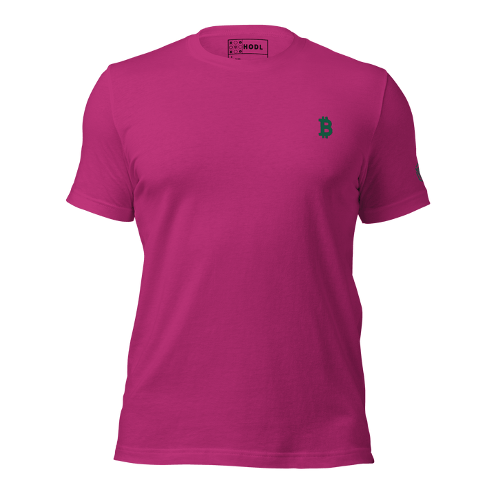 Bitcoin T-Shirt Green Embroidery unisex