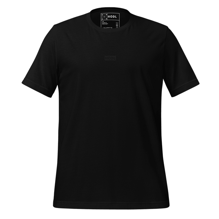 HODL Crypto Streetwear T-Shirt Black Box Clear Baby Tag - HODL.ag