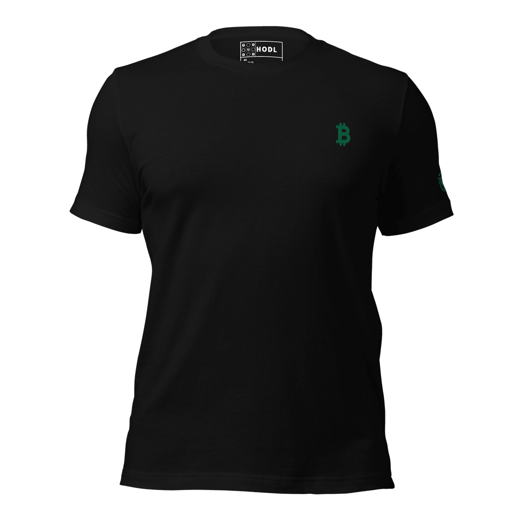 Bitcoin T-Shirt Green Embroidery unisex