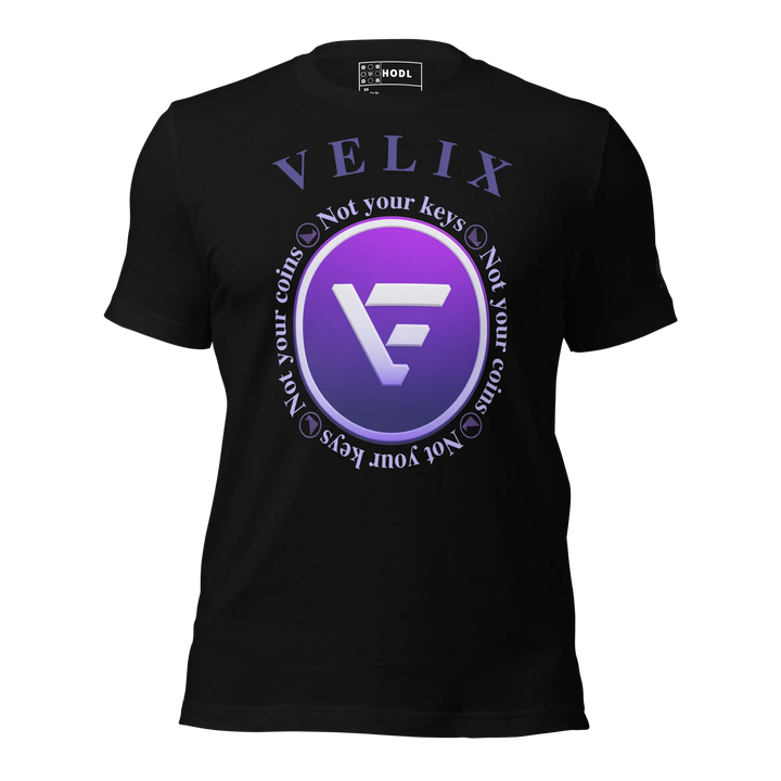 VELIX Shirt – Crypto Merch „Not Your Keys“ – Crypto T Shirt | HODL.ag