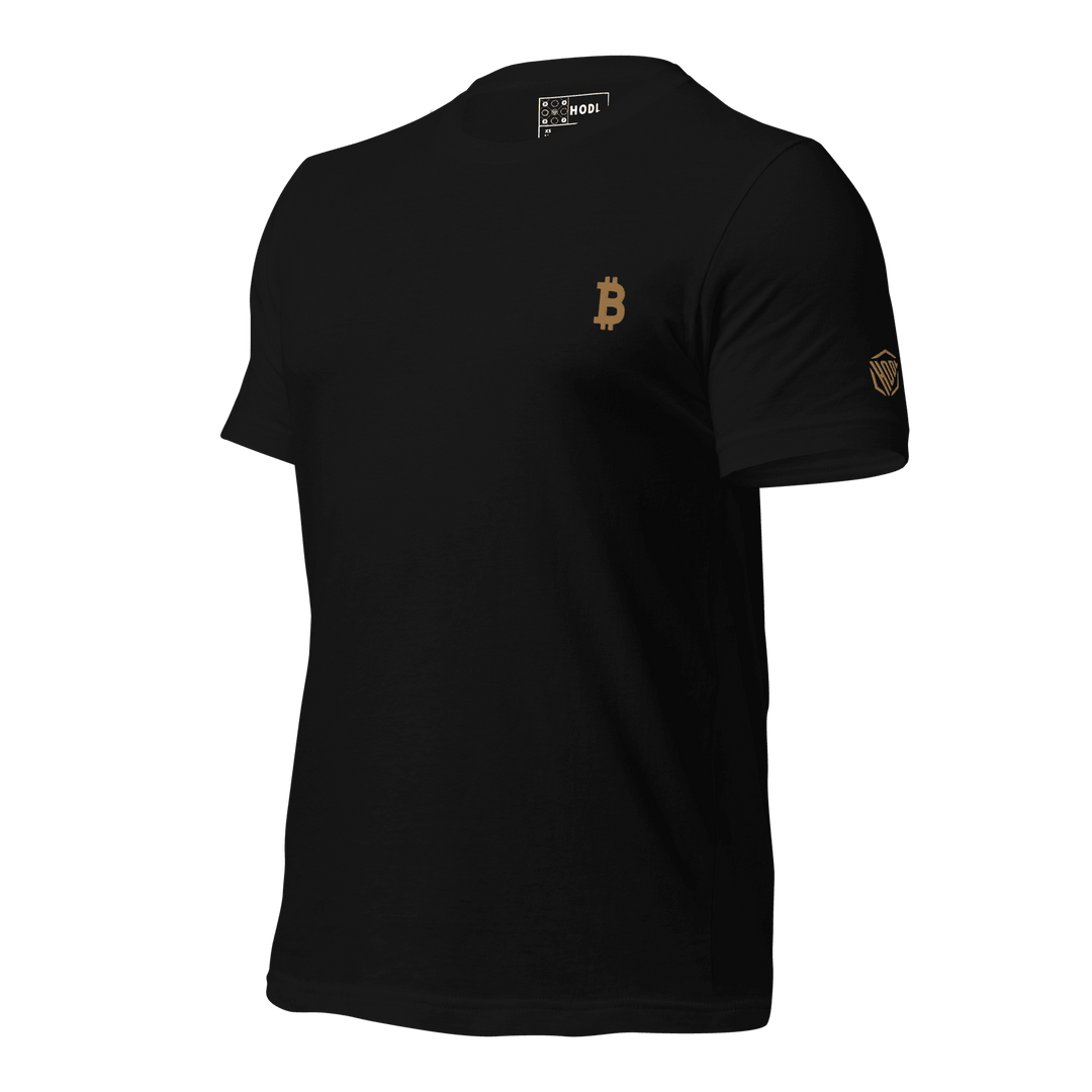 Bitcoin T-Shirt Gold embroidery unisex