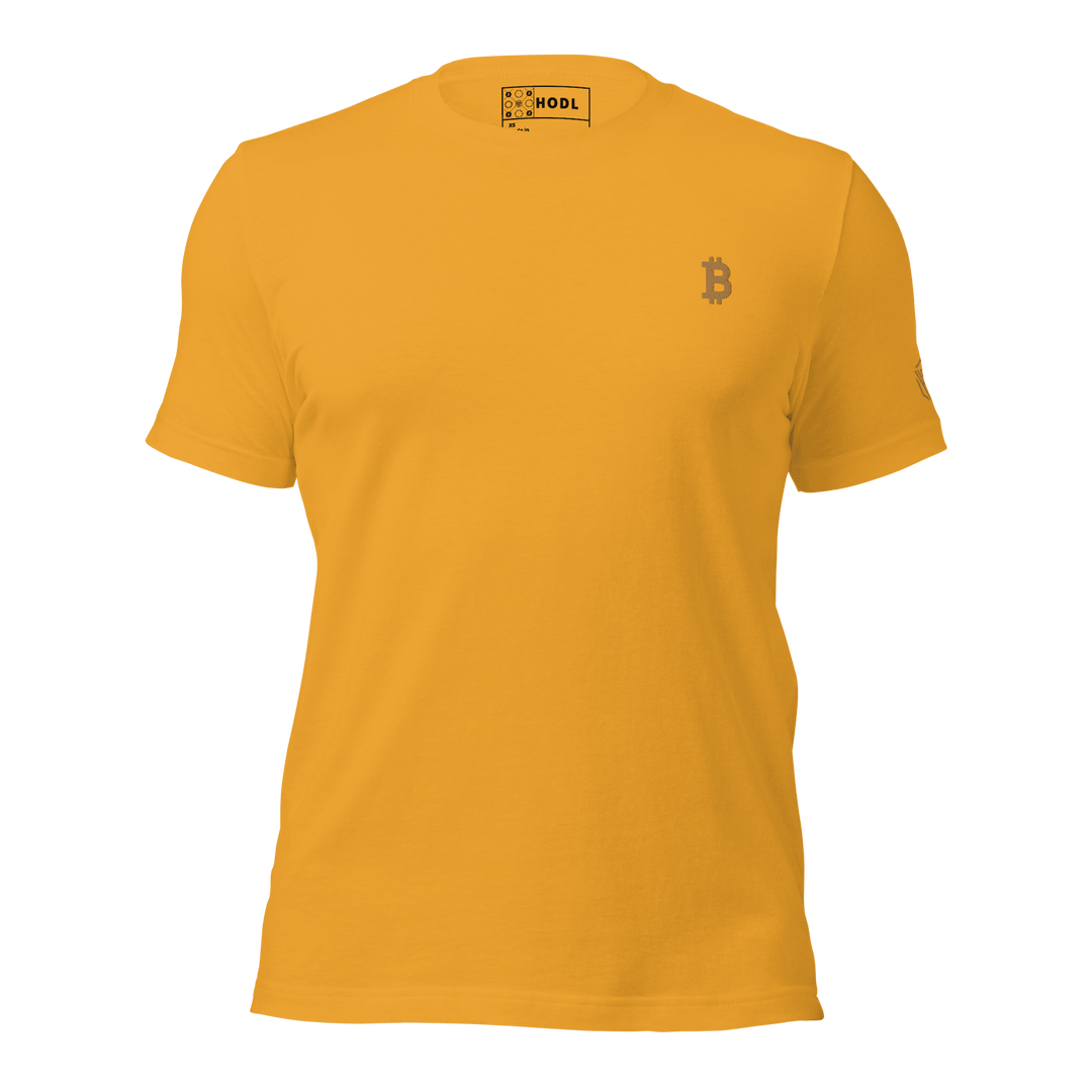 Bitcoin T-Shirt Gold embroidery unisex