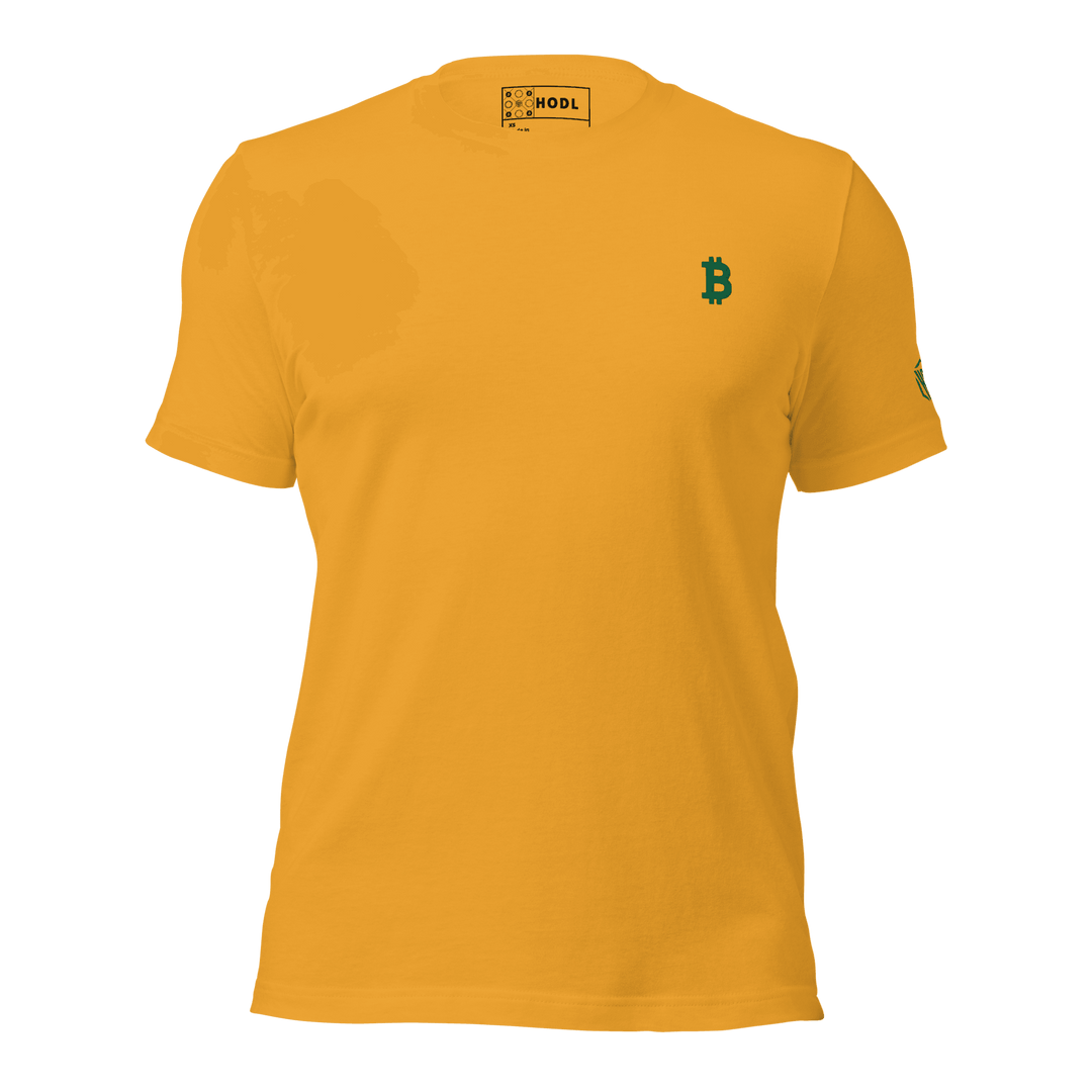 Bitcoin T-Shirt Green Embroidery unisex