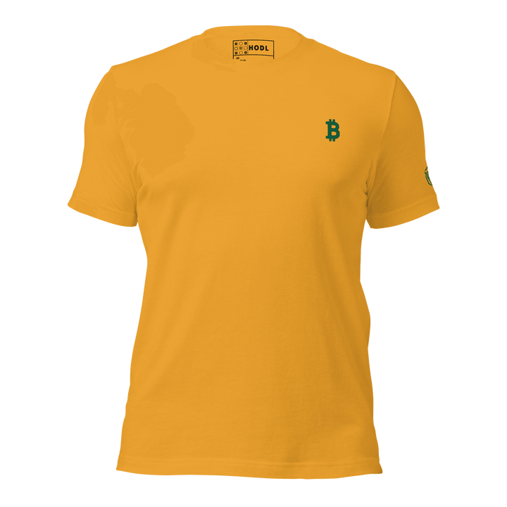 Bitcoin T-Shirt Green Embroidery unisex