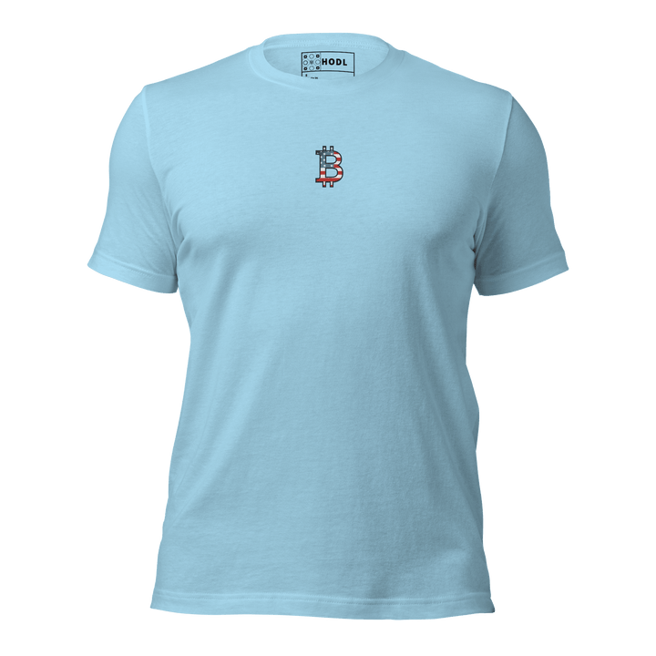 Bitcoin T-Shirt USA Edition – Centered Flat Embroidery