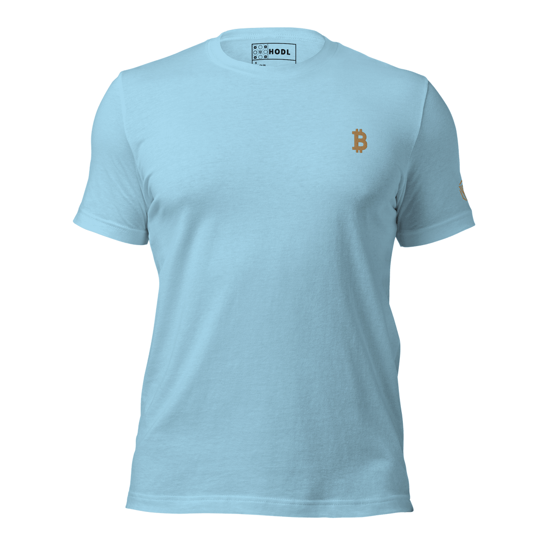 Bitcoin T-Shirt Gold embroidery unisex