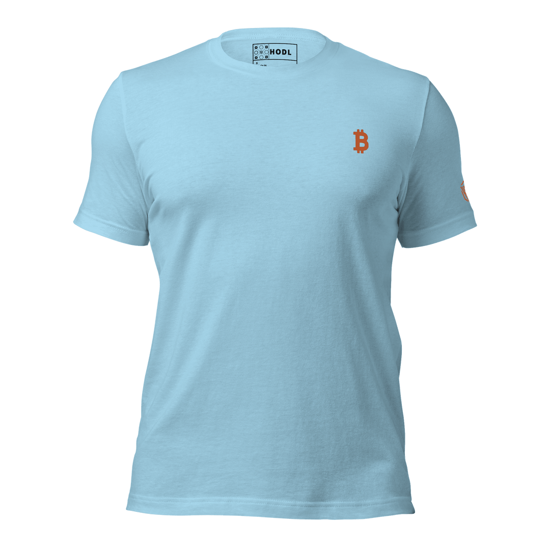 Bitcoin T-Shirt Orange Embroidery Unisex