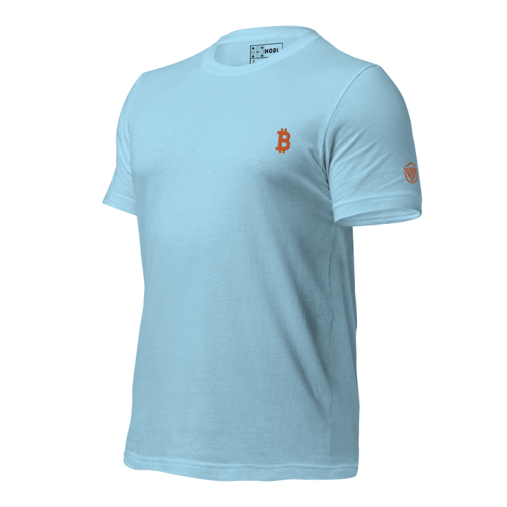 Bitcoin T-Shirt Orange Embroidery Unisex