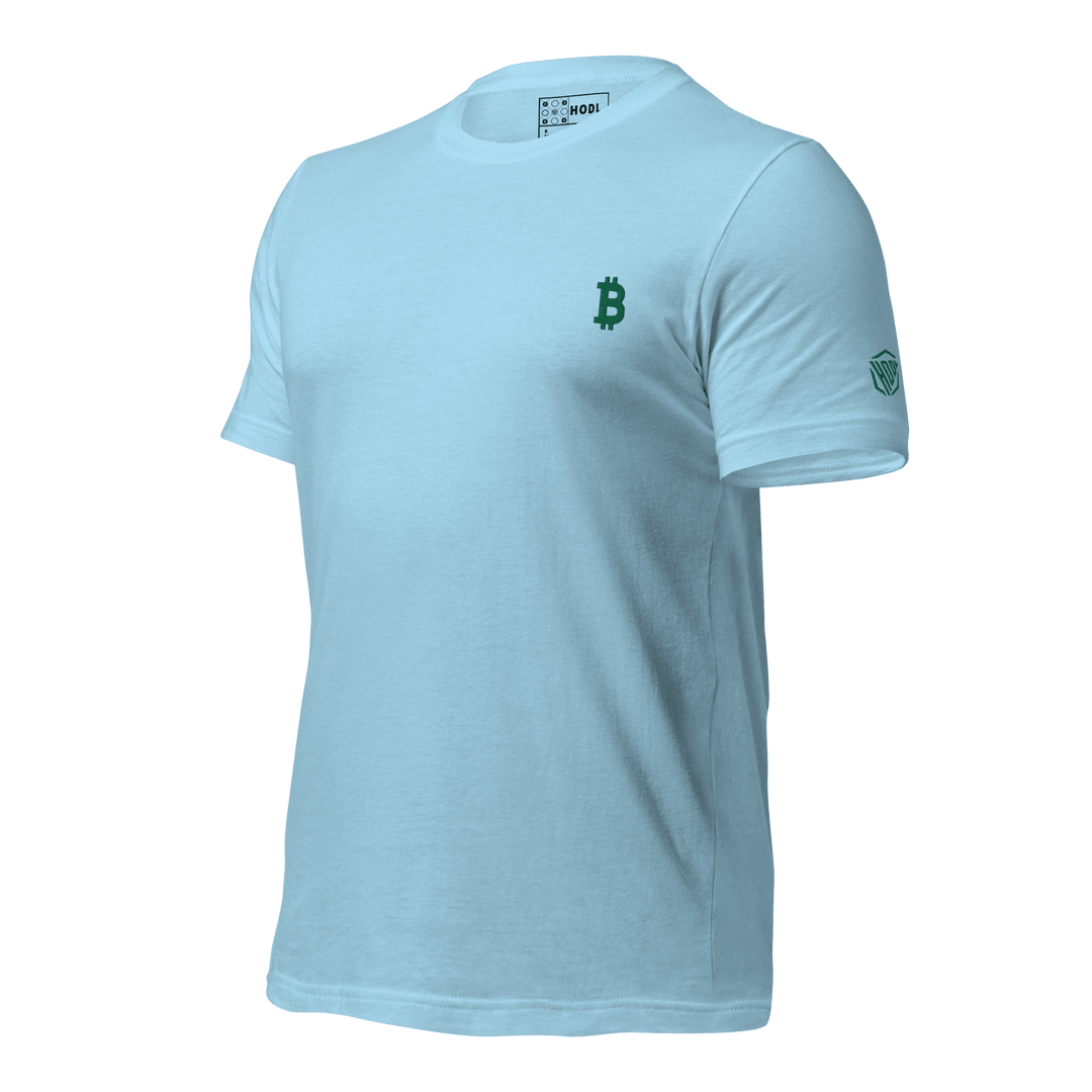 Bitcoin T-Shirt Green Embroidery unisex