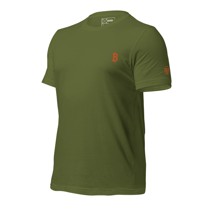 Bitcoin T-Shirt Orange Embroidery Unisex