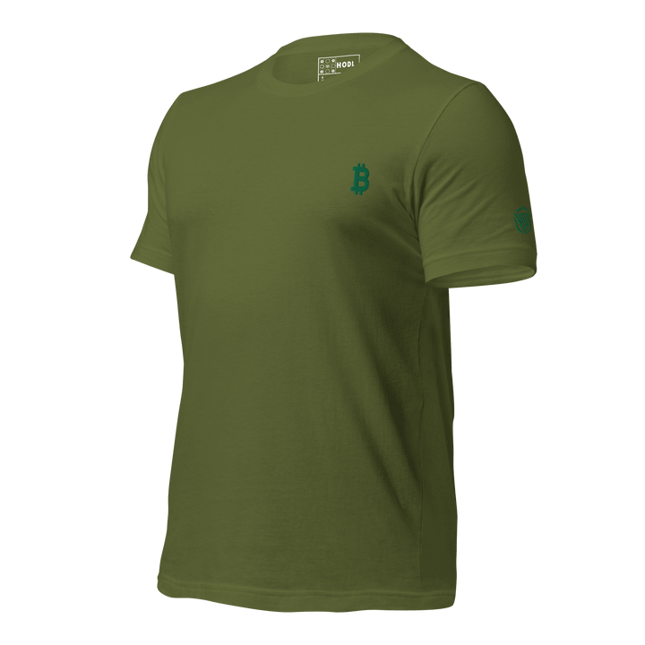 Bitcoin T-Shirt Green Embroidery unisex