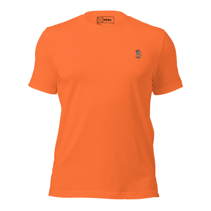 Bitcoin T-Shirt USA Edition – Linkes Brustlogo in Stick