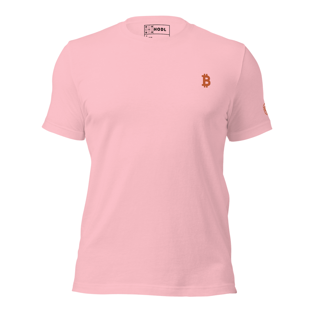 Bitcoin T-Shirt Orange Embroidery Unisex