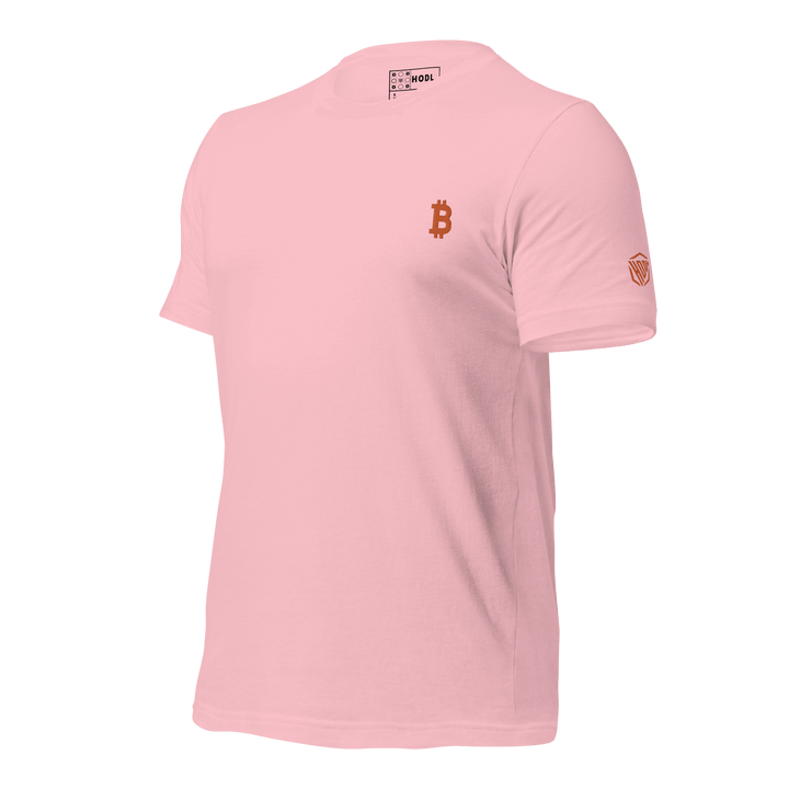 Bitcoin T-Shirt Orange Embroidery Unisex