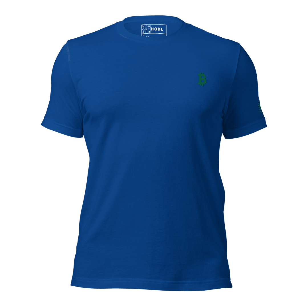 Bitcoin T-Shirt Green Embroidery unisex