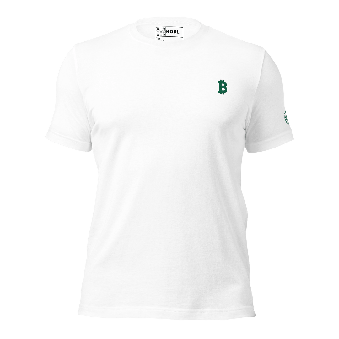 Bitcoin T-Shirt Green Embroidery unisex